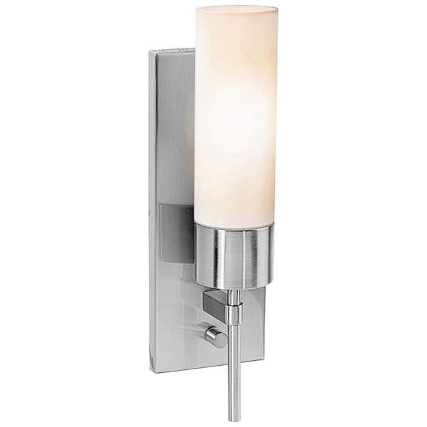 Access Lighting Carrie, 1 Light Wall Sconce, Brushed Steel Finish, Opal Glass 50562-BS/OPL - main